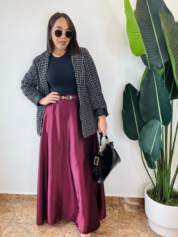 BURGUNDY MAXI SKIRT