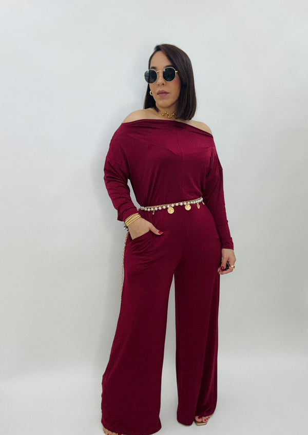 BURGUNDY JUMPSUIT