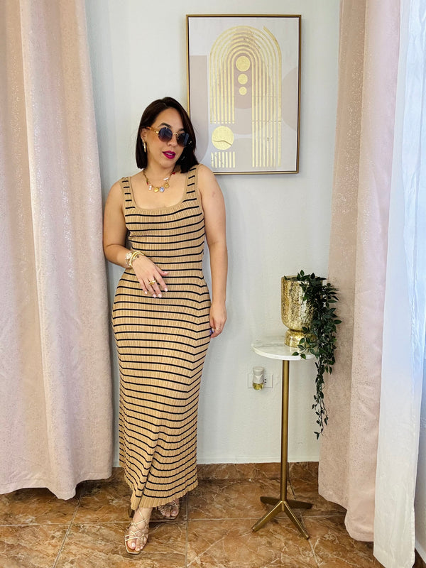 TAUPE MIDI DRESS