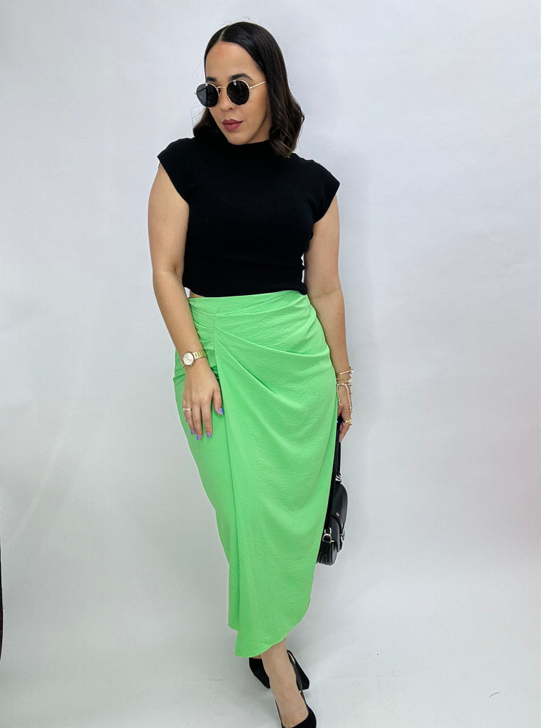 GREEN MIDI SKIRT